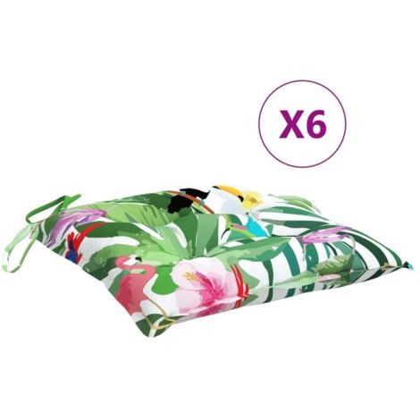Coussins de chaise lot de 6 multicolore 50x50x7 cm tissu oxford