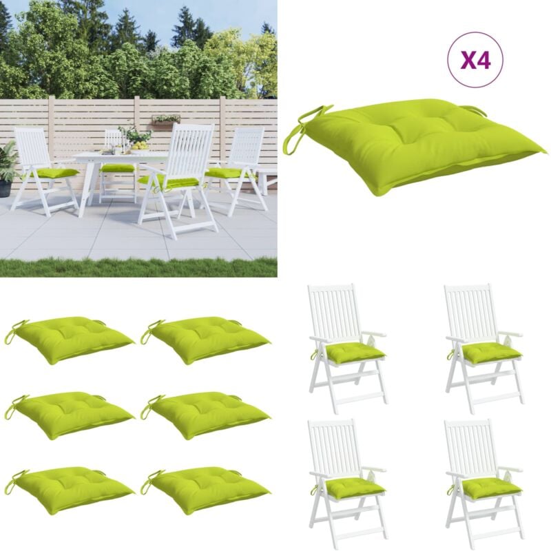 Coussins de chaise lot de 6 vert brillant 40x40x7 cm - Coussins De Chaise - Coussins Exterieurs - Cushions Décoratifs - Coussin Confortable - Coussin