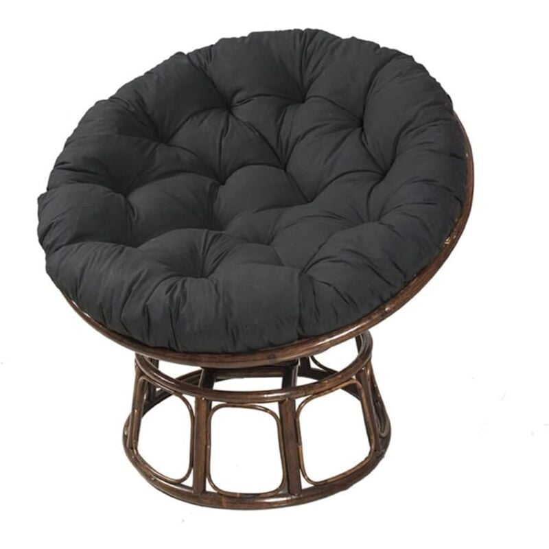 Bluedeer - Coussins de Chaise Ronds, Doux Épais Coussin Fauteuil Papasan Coussin Fauteuil Rotin pour Jardin ExtéRieur, Balcon Et Salon (Le Noir,60cm)