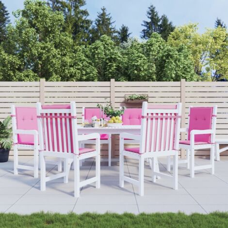 Coussins de chaise,Rembourrés pour chaise à dossier bas lot de 6 rose tissu BGT64817