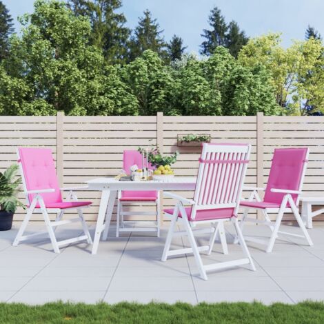 Coussins de chaise,Rembourrés pour chaise à dossier haut 4 pcs rose tissu BGT90889