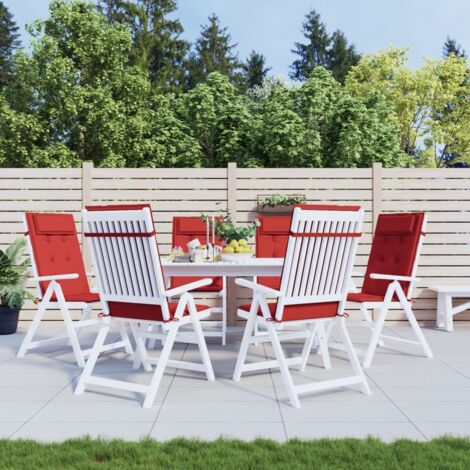 Coussins de chaise,Rembourrés pour chaise à dossier haut lot de 6 rouge tissu oxford BGT54525