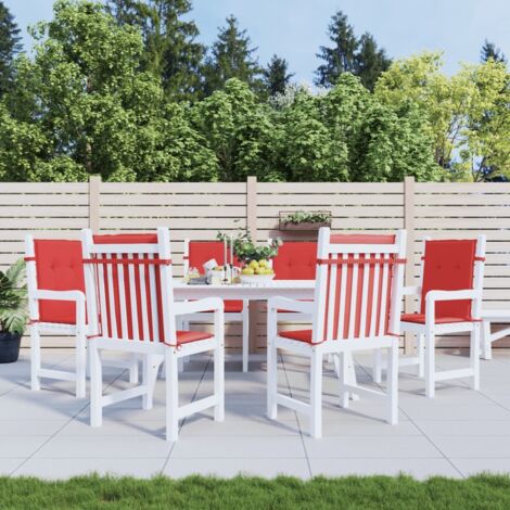 Coussins de chaise,Rembourrés pour chaise de jardin à dossier bas lot de 6 rouge BGT63961