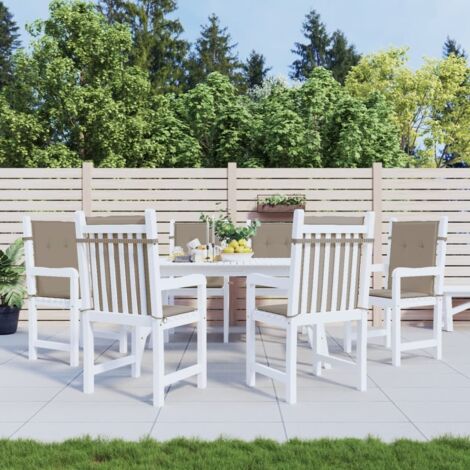 Coussins de chaise,Rembourrés pour chaise de jardin à dossier bas lot de 6 taupe BGT12035