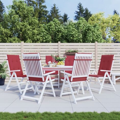 Coussins de chaise,Rembourrés pour chaise de jardin à dossier haut lot de 6 bordeaux BGT90216