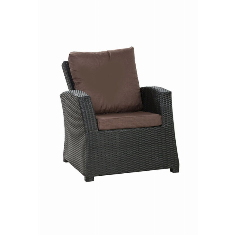 Setgarden - Coussins de fauteuil tressé en résine 56x52x7+56x50 1 pièce Coussin l'extérieur Marron Coussin de jardin coussin de chaise à dossier haut