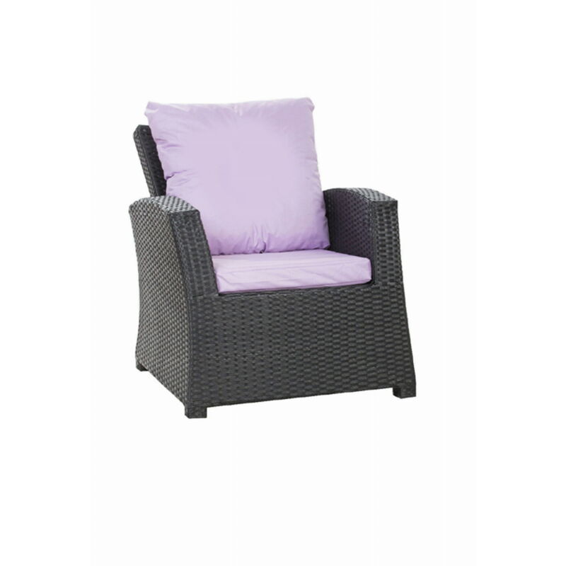 Coussins de fauteuil tressé en résine 56x52x7+56x50 1 pièce Coussin l'extérieur Violet Coussin de jardin coussin de chaise à dossier haut
