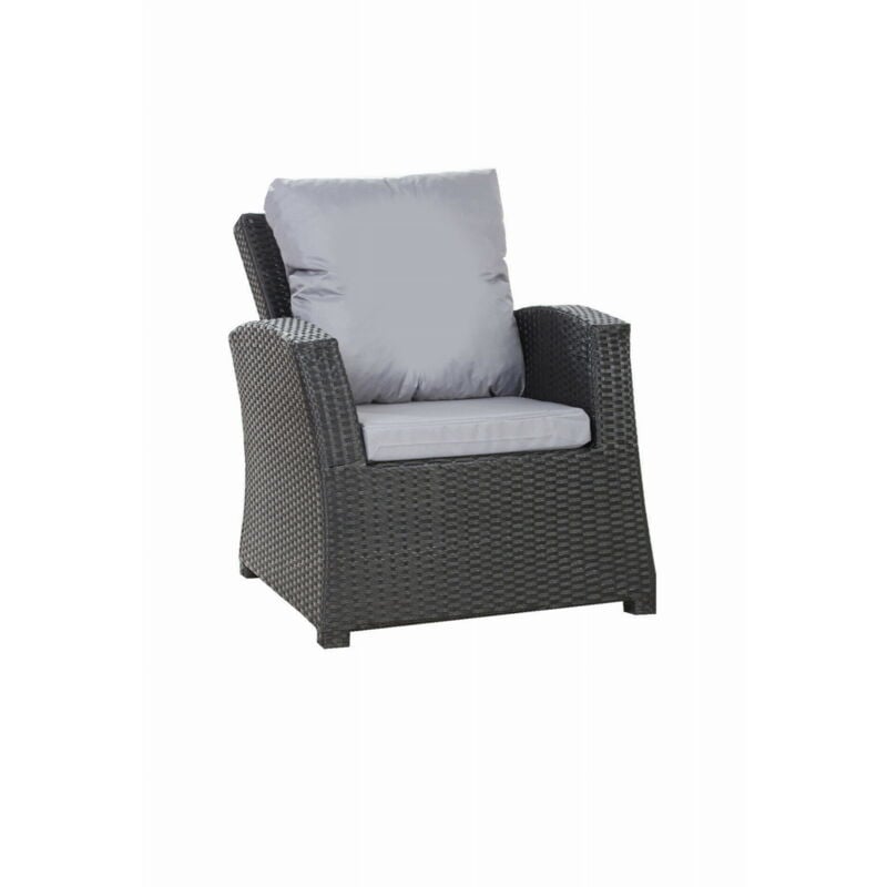 Setgarden - Coussins de fauteuil tressé en résine 56x52x7+56x50 1 pièce Coussin l'extérieur Gris Coussin de jardin coussin de chaise à dossier haut