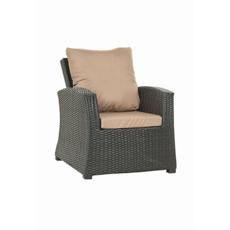 Setgarden - Coussins de fauteuil tressé en résine 56x52x7+56x50 6pcs Coussin l'extérieur beige ensemble de jardin rotin Coussins de chaise avec