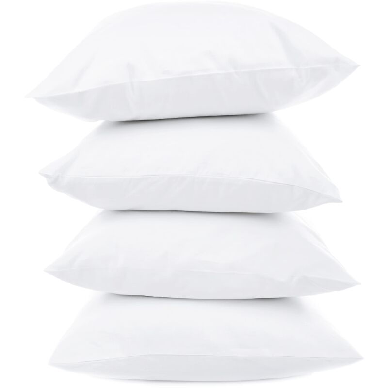LNT - Coussins de Garnissage, 40 x 40 cm, Ultra Gonflant, Coussin Canapé, Coussin à Recouvrir, Rembourrage Coussins (Blanc) - Lot de 4 Coussins