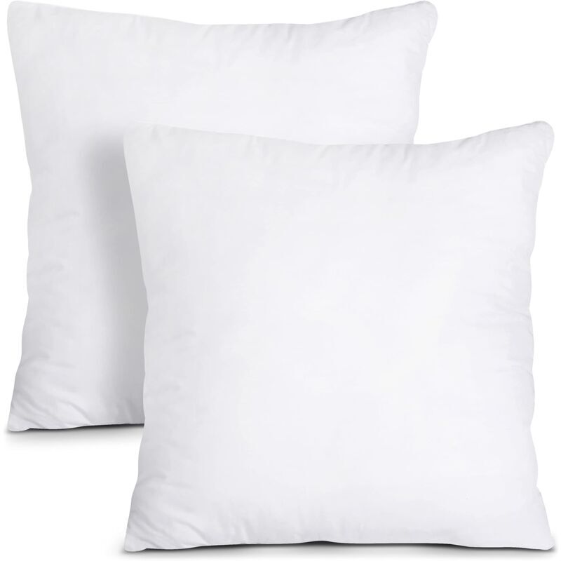 Coussins de Garnissage 45 x 45 cm (Lot de 2), Coussin à Recouvrir, Oreillers Intérieur, Rembourrage Coussins (Blanc)