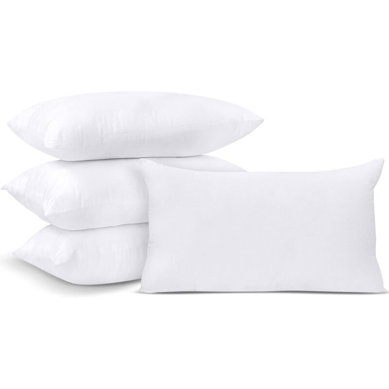 LNT - Coussins de Garnissage, 50 x 30 cm, Ultra Gonflant, Coussin Canapé, Coussin à Recouvrir, Rembourrage Coussins (Blanc) - Lot de 4 Coussins