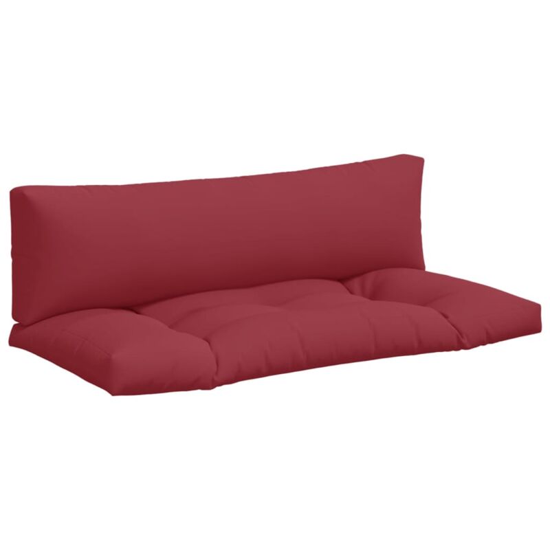 Vidaxl - Coussins de palette lot de 2 rouge bordeaux tissu