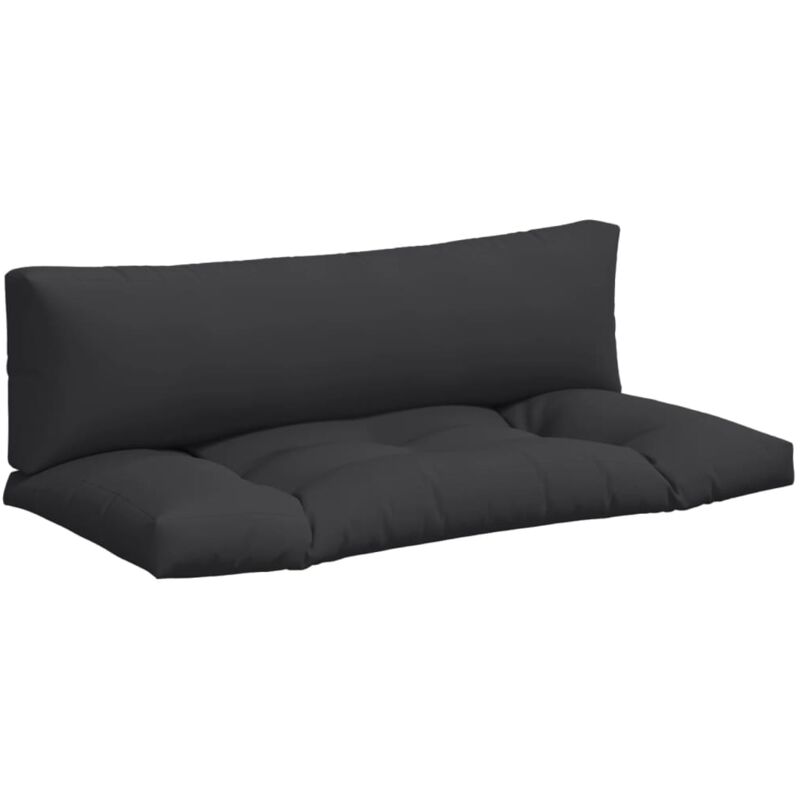 Coussins de palette lot de 2 noir tissu