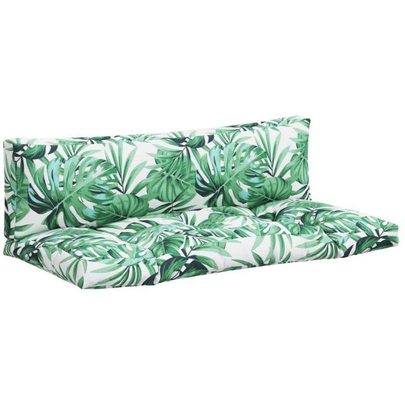 Vidaxl - Coussins de palette lot de 2 motif de feuilles tissu