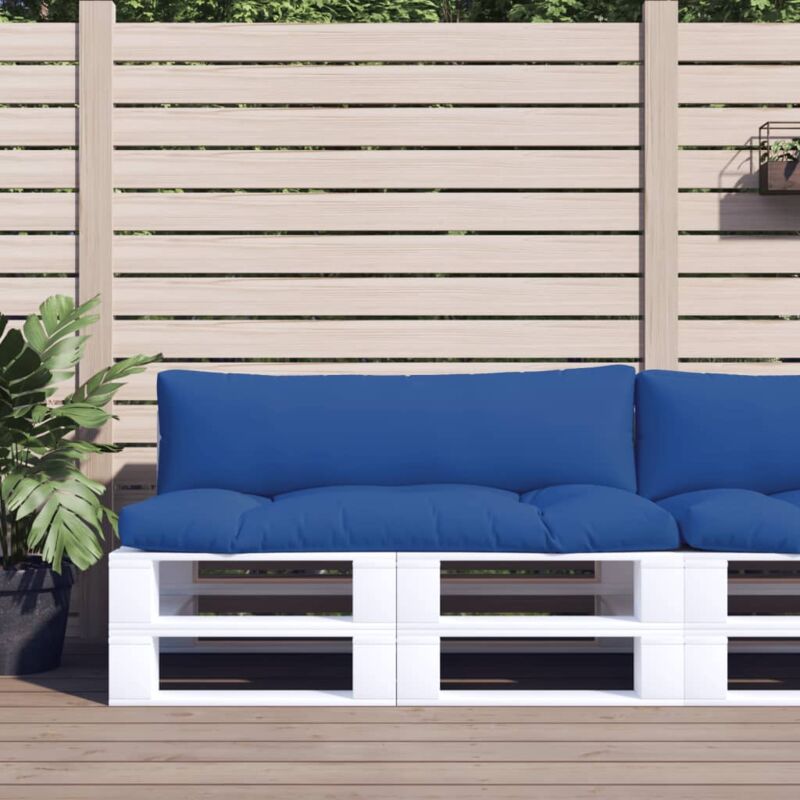 Coussins de palette lot de 2 bleu tissu vidaXL639633