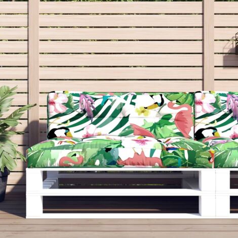 Coussins de palette 2 pcs multicolore tissu
