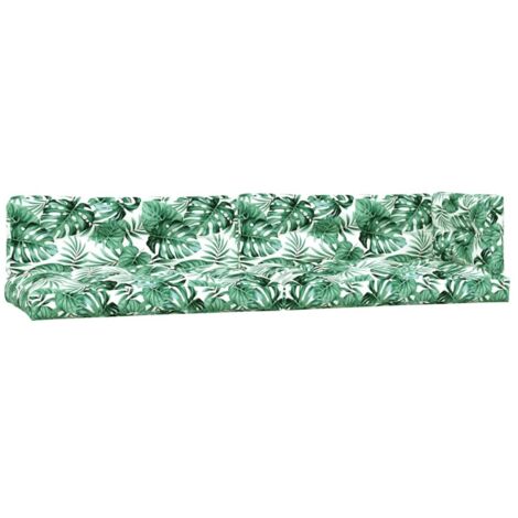 Coussins de palette 5 pcs，Coussins d'extérieur motif de feuilles tissu CFW425910