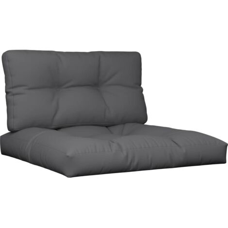 Coussins de palette lot de 2 anthracite tissu
