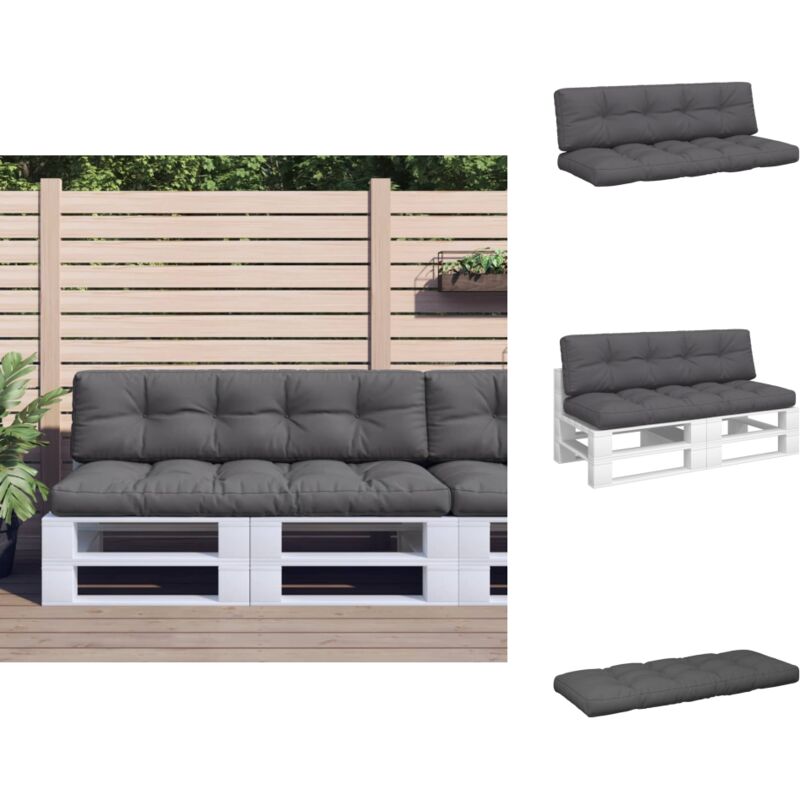 Coussins de palette lot de 2 anthracite tissu - Coussin De Palette - Coussins De Palette - Coussin - Coussin Extérieur