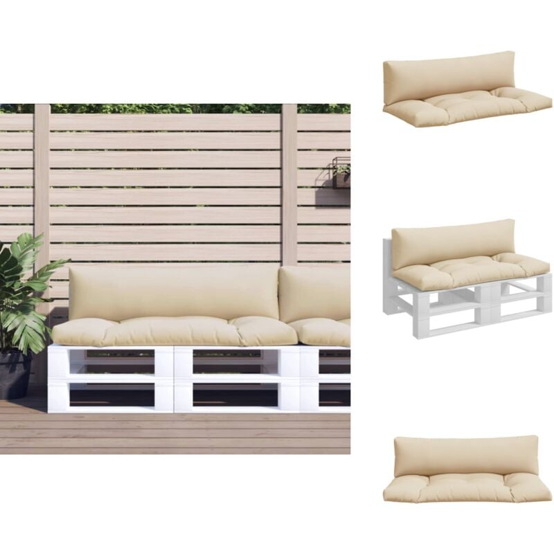 Coussins de palette lot de 2 beige tissu - Coussin De Palette - Coussins De Palette - Coussin - Coussin Extérieur
