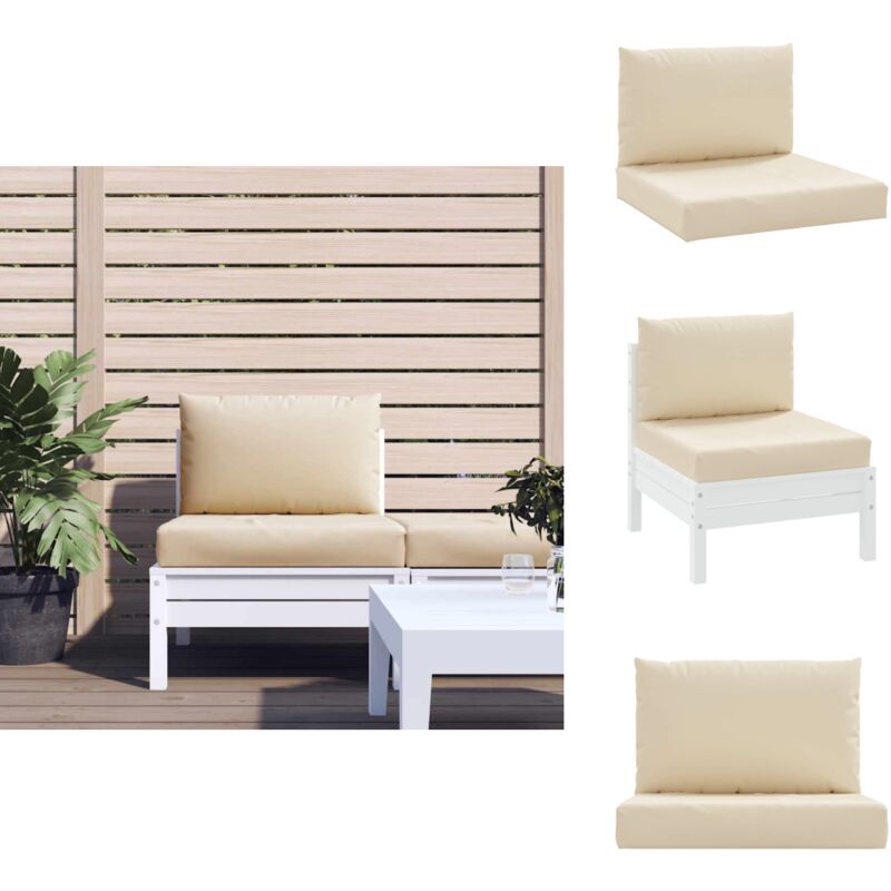 Vidaxl - Coussins de palette lot de 2 beige tissu oxford - Coussin Exterieur - Coussin Patio - Coussin Confortable - Coussin Design - Coussin Beige