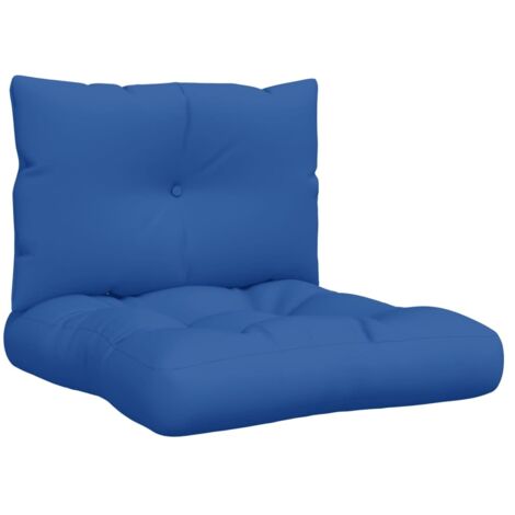Coussins de palette lot de 2 bleu royal tissu