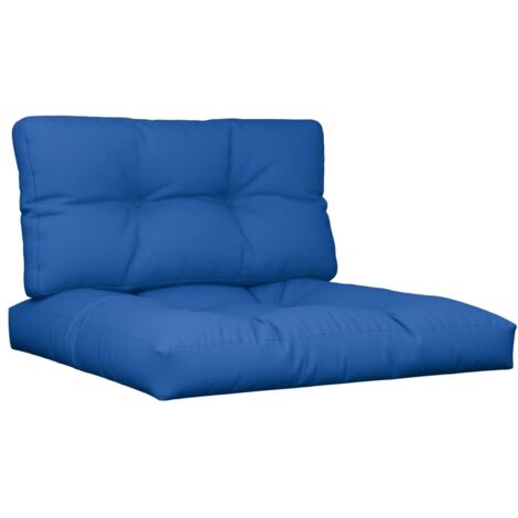 Coussins de palette lot de 2 bleu royal tissu