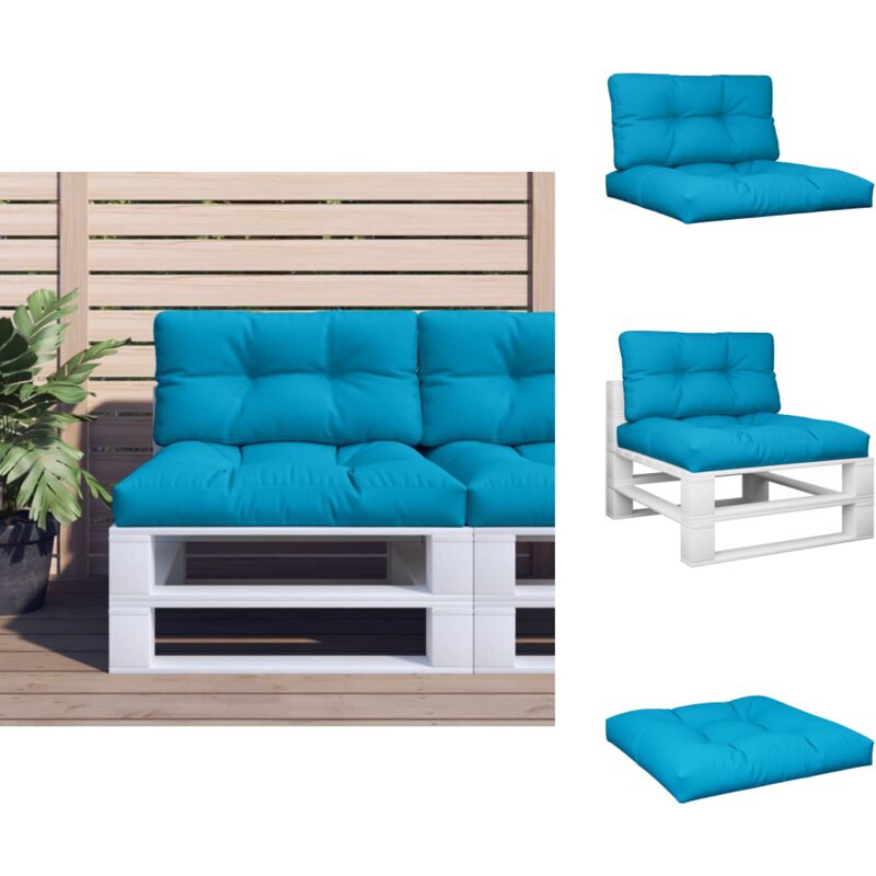 Vidaxl - Coussins de palette lot de 2 bleu tissu - Coussins Exterieurs - Coussins De Terrasse - Coussins Jardin - Cushions Bleus - Coussins Design