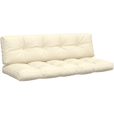 Coussins de palette lot de 2 crème tissu