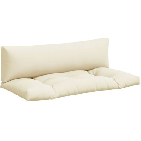 Coussins de palette lot de 2 crème tissu