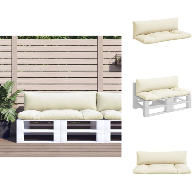 Vidaxl - Coussins de palette lot de 2 crème tissu - Coussin De Palette - Coussins De Palette - Coussin - Coussin Extérieur