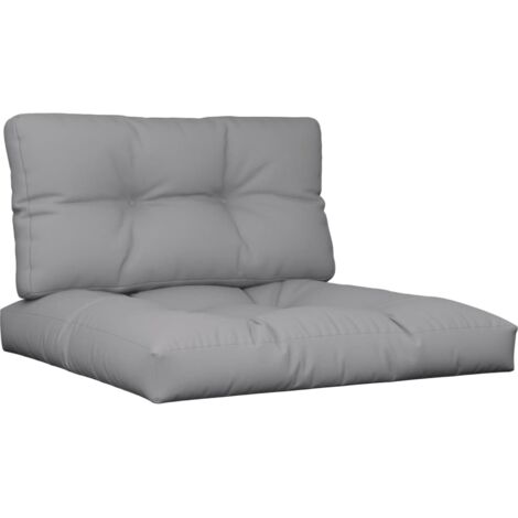 Coussins de palette lot de 2 gris tissu