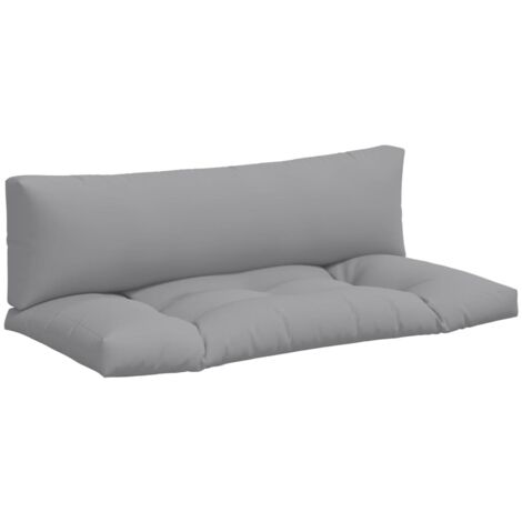 Coussins de palette lot de 2 gris tissu