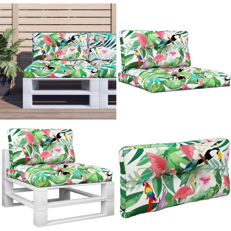 Vidaxl - Coussins de palette lot de 2 multicolore tissu - Coussins De Patio - Coussins Exterieurs - Coussin Décoratif - Coussin Confortable - Coussin