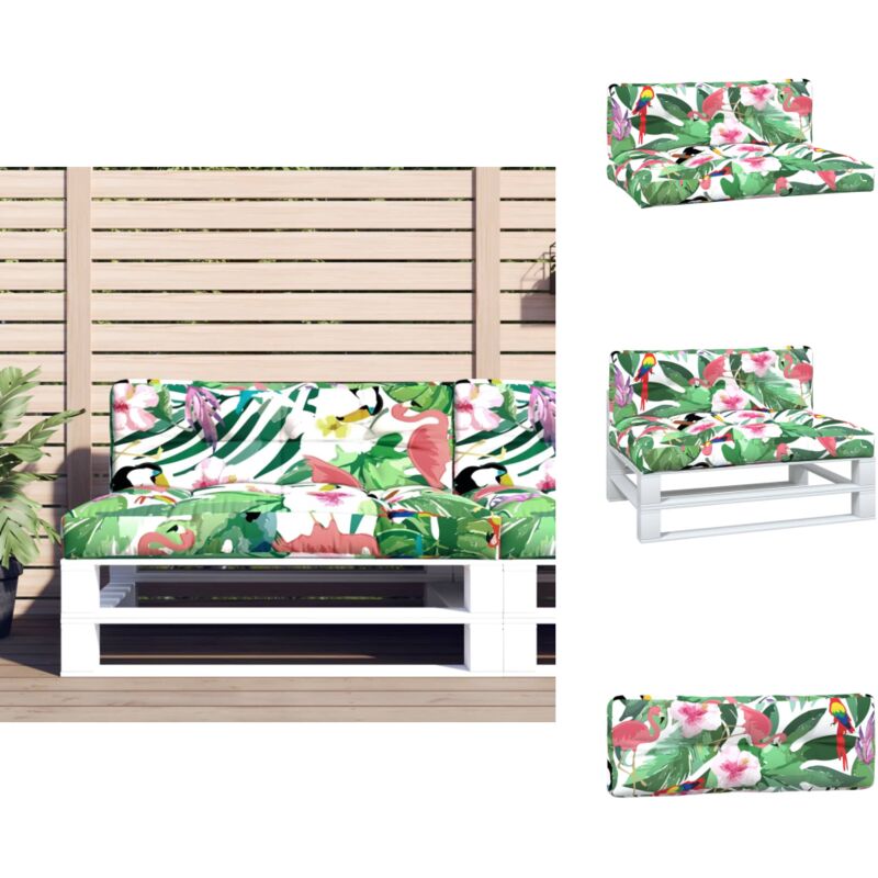 Coussins de palette lot de 2 multicolore tissu - Coussins Exterieurs - Coussins Patio - Coussin Jardin - Cushions Décoratifs - Coussins Design