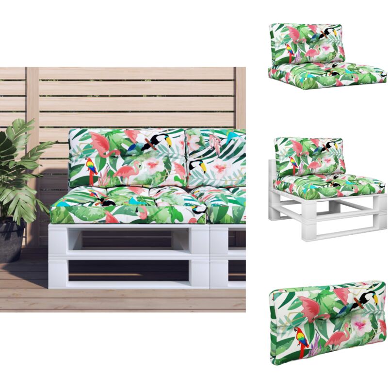 Coussins de palette lot de 2 multicolore tissu - Coussins Exterieurs - Coussins Patio - Coussins Jardin - Cushions Décoratifs - Housses De Coussin