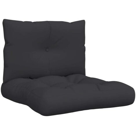 Coussins de palette lot de 2 noir tissu