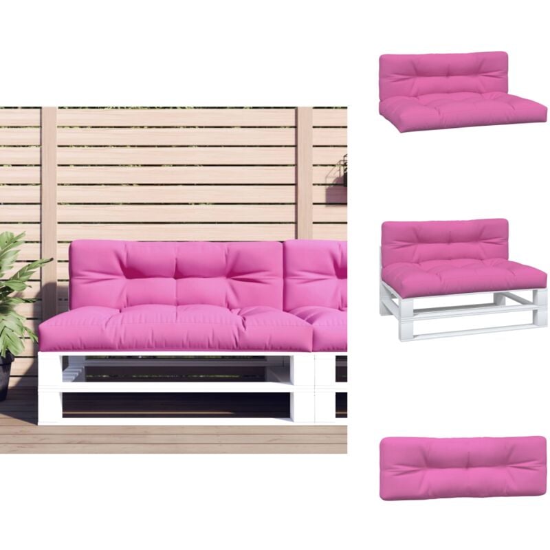 Vidaxl - Coussins de palette lot de 2 rose tissu - Coussins Exterieurs - Coussins De Jardin - Coussins Patio - Cushions Décoratifs - Mobilier De