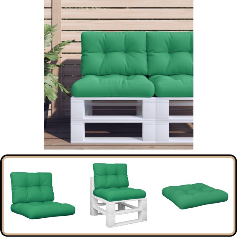 Vidaxl - Coussins de palette lot de 2 vert tissu - Coussin Exterieur - Coussin Jardin - Coussin Terrasse - Coussin Confortable - Coussin Design