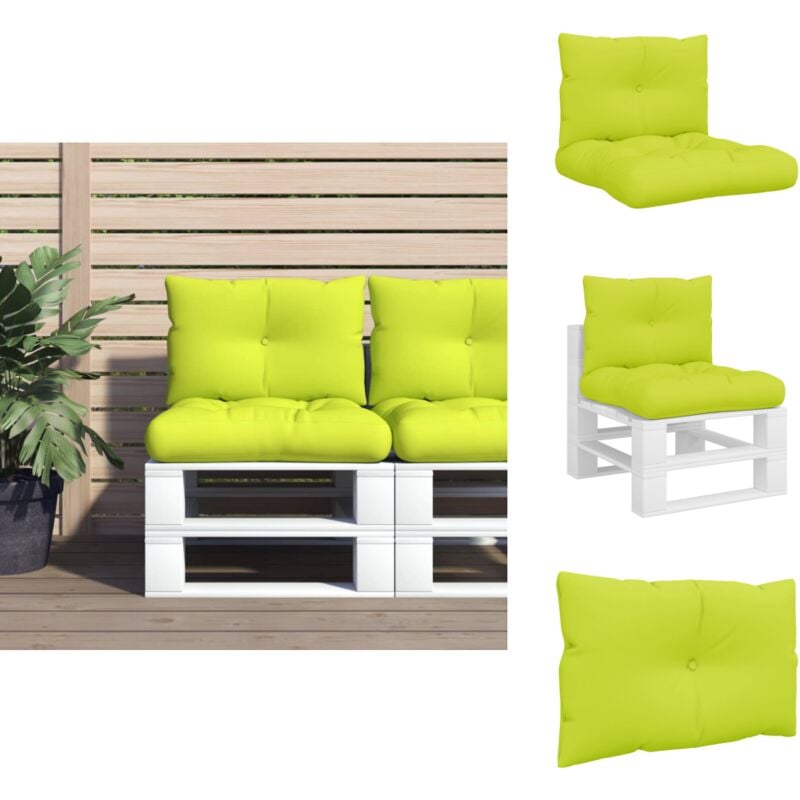 Vidaxl - Coussins de palette lot de 2 vert vif tissu - Coussin De Palette - Coussins De Palette - Coussin - Coussin Extérieur