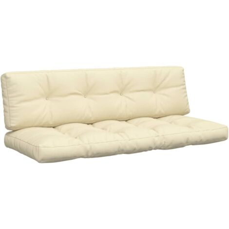 Coussins de palette lot de 2，Coussins d'extérieur crème tissu CFW172286