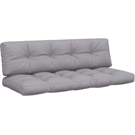 Coussins de palette lot de 2,Coussins d'extérieur gris tissu CFW579366