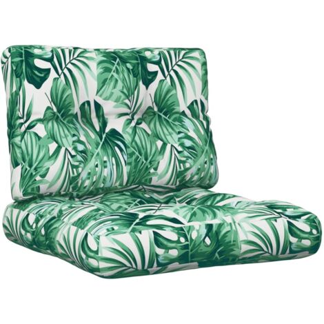 Coussins de palette lot de 2，Coussins d'extérieur motif de feuilles tissu CFW346276