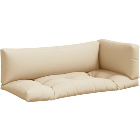 Coussins de palette lot de 3 beige tissu