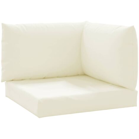 Coussins de palette lot de 3 blanc crème tissu oxford