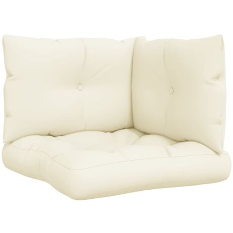 Coussins de palette lot de 3 crème tissu