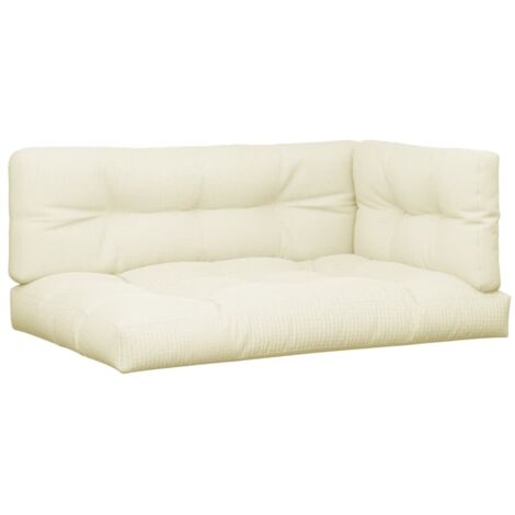 Coussins de palette lot de 3 crème tissu
