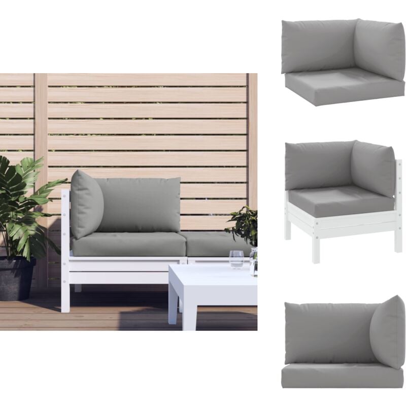 Coussins de palette lot de 3 gris tissu oxford - Coussins De Patio - Coussins Exterieurs - Coussins Décoratifs - Cushions Confortable - Mobilier De