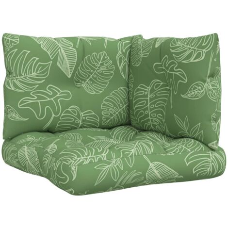 Coussins de palette lot de 3 motif de feuilles tissu Oxford